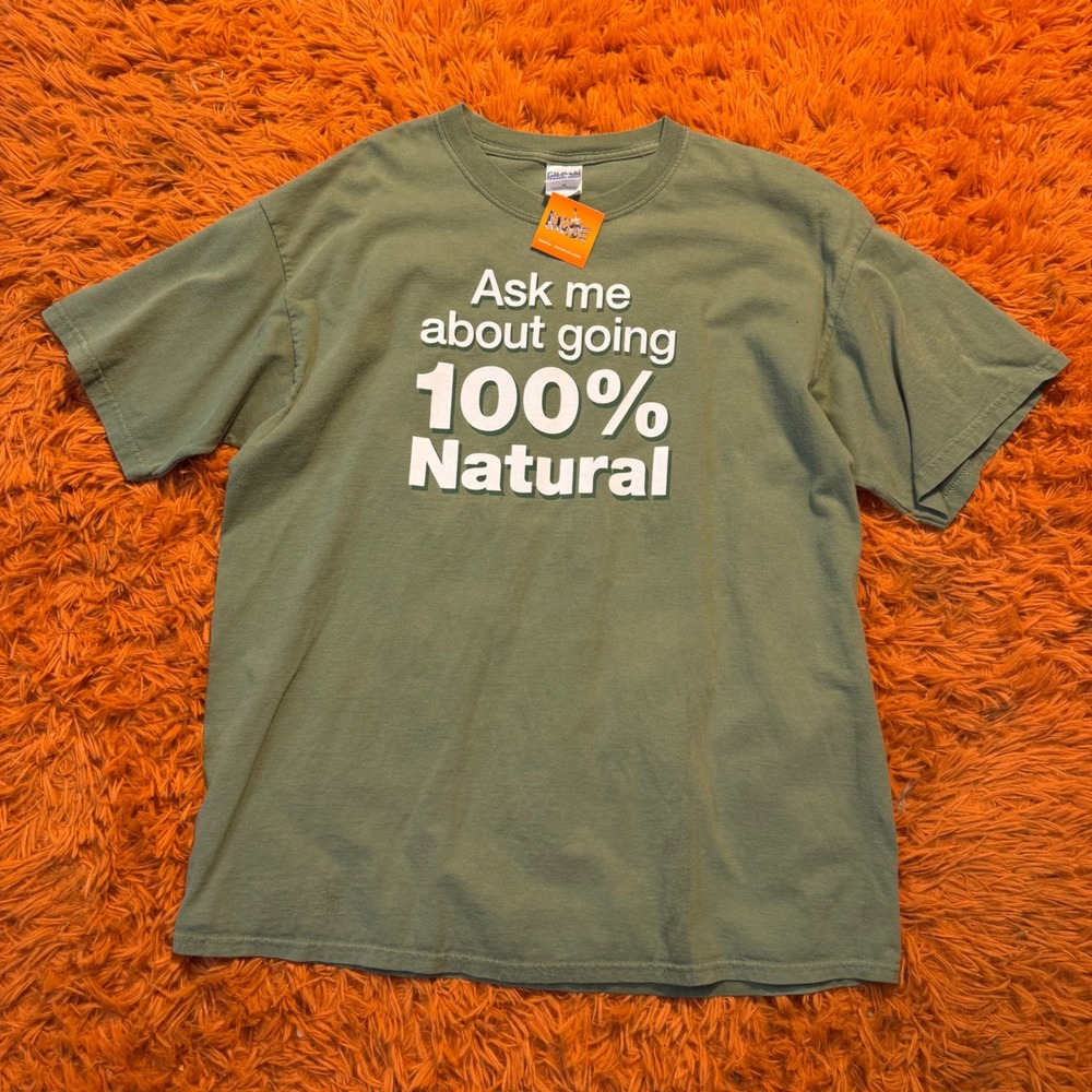 Gildan 7UP Graphic T-Shirt Mens XL Olive Green 100% Natural Soda Promo Tee